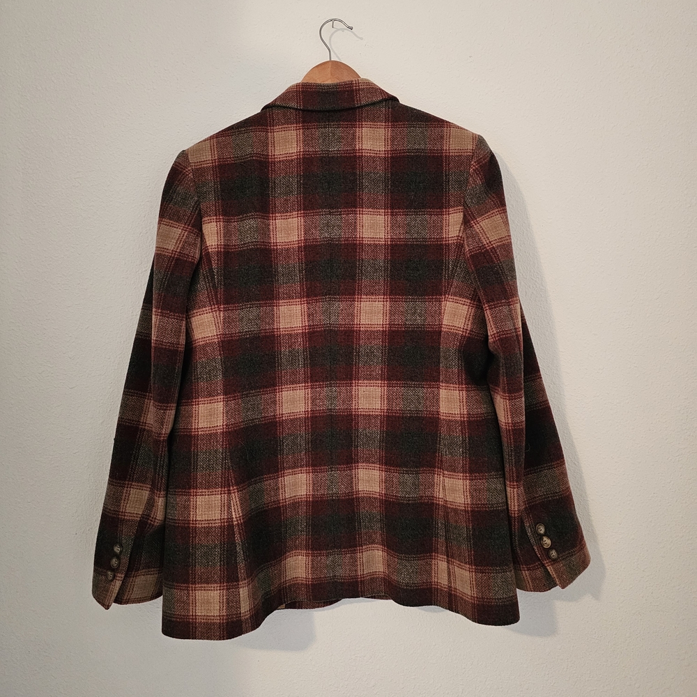 L.L. Bean Women's Plaid Blazer - Red and Brown - Picture 3 of 7